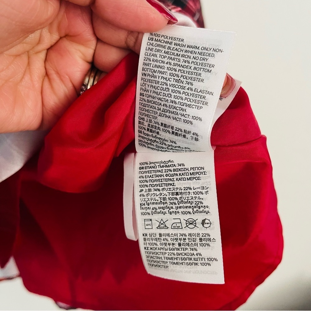 H&M Red Plaid Formal Kids Dress with Bow - Picture 10 of 10